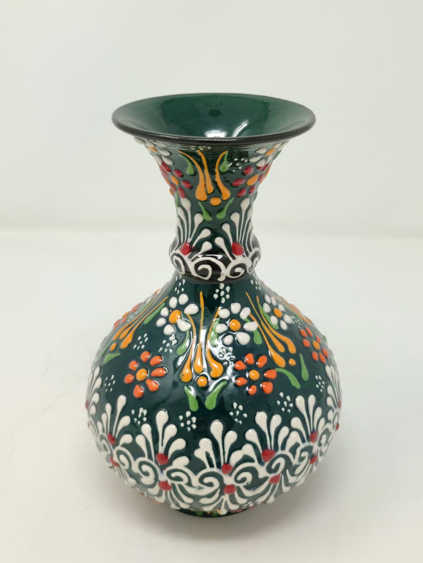 Hand Made Decorative Vase 15 cm 1071 Dark Green