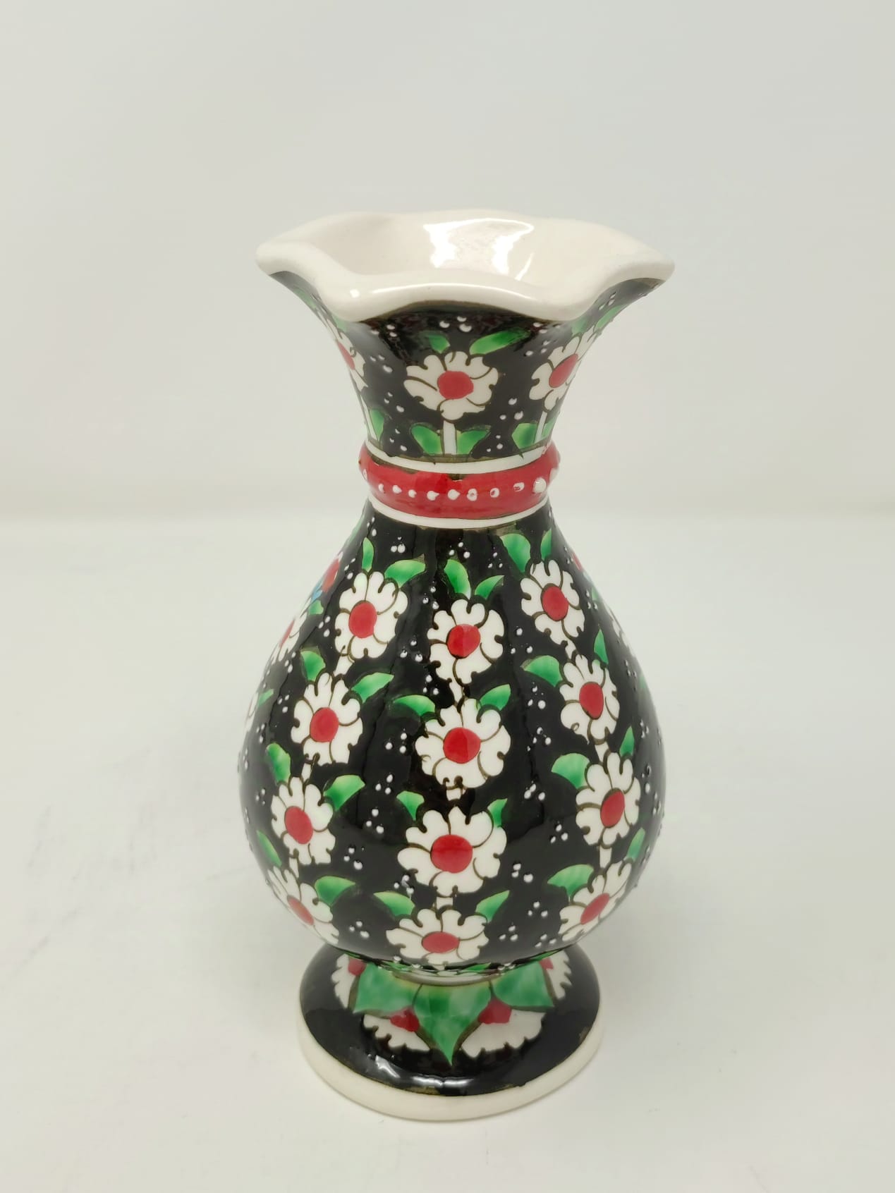  Hand Made Decorative Vase 15 cm 1073 Green