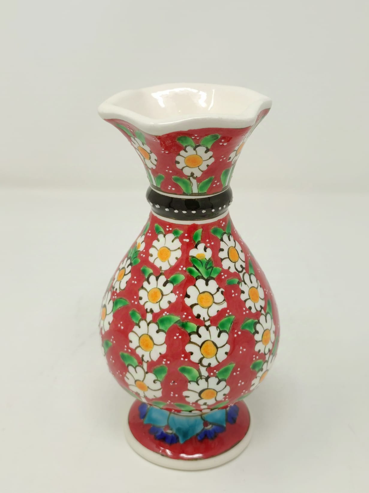  Hand Made Decorative Vase 15 cm 1073 Red