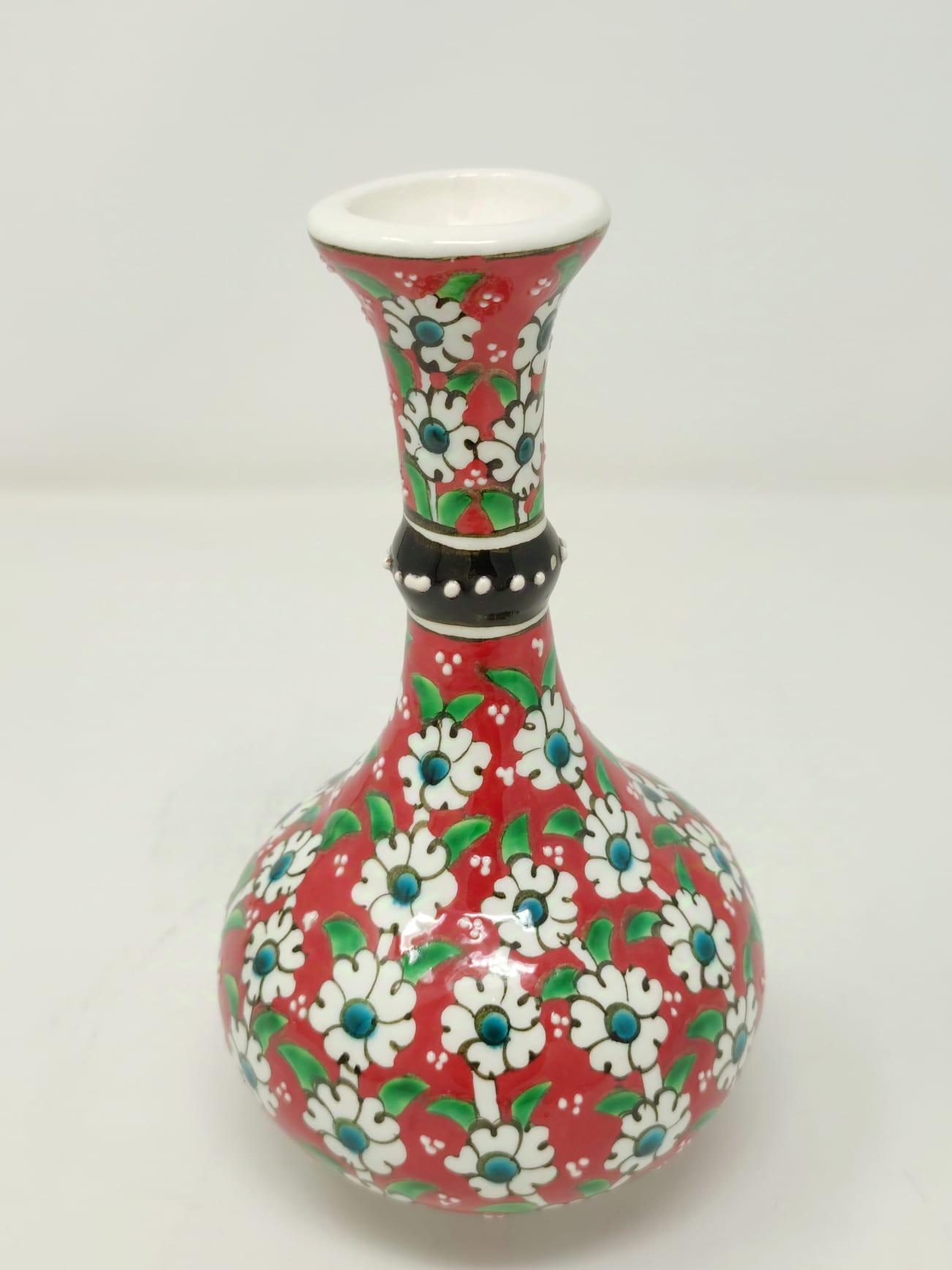  Hand Made Decorative Vase 15 cm 1074 Red