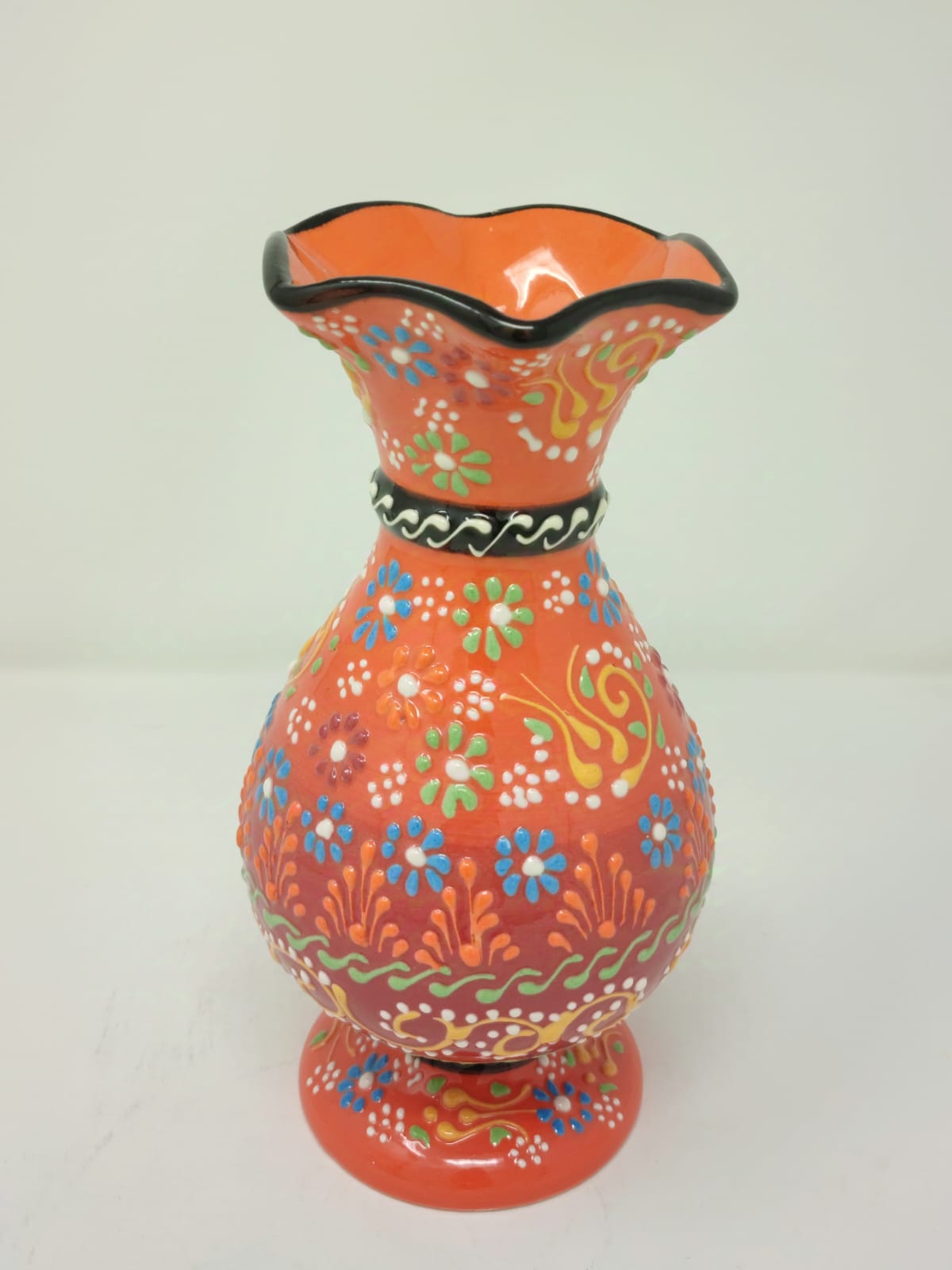 Hand Made Decorative Vase 20 cm 1086 Orange