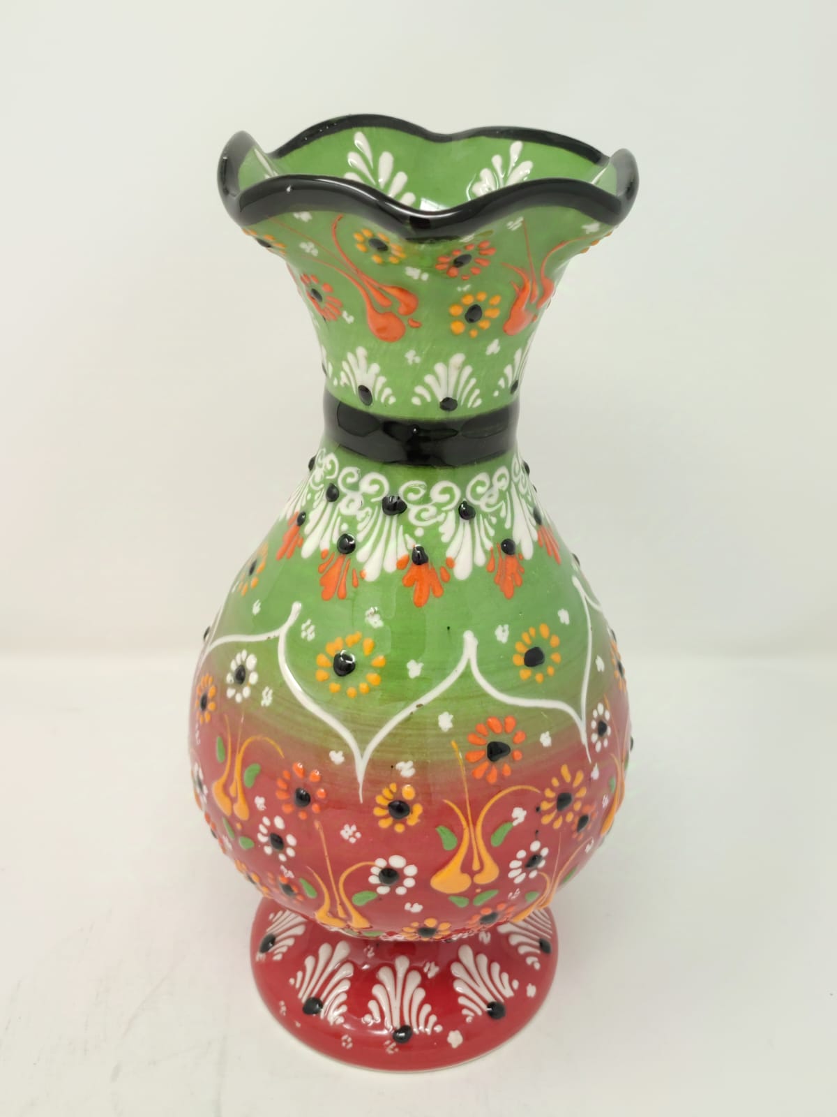 Hand Made Decorative Vase 30 cm 1099 Red-Green