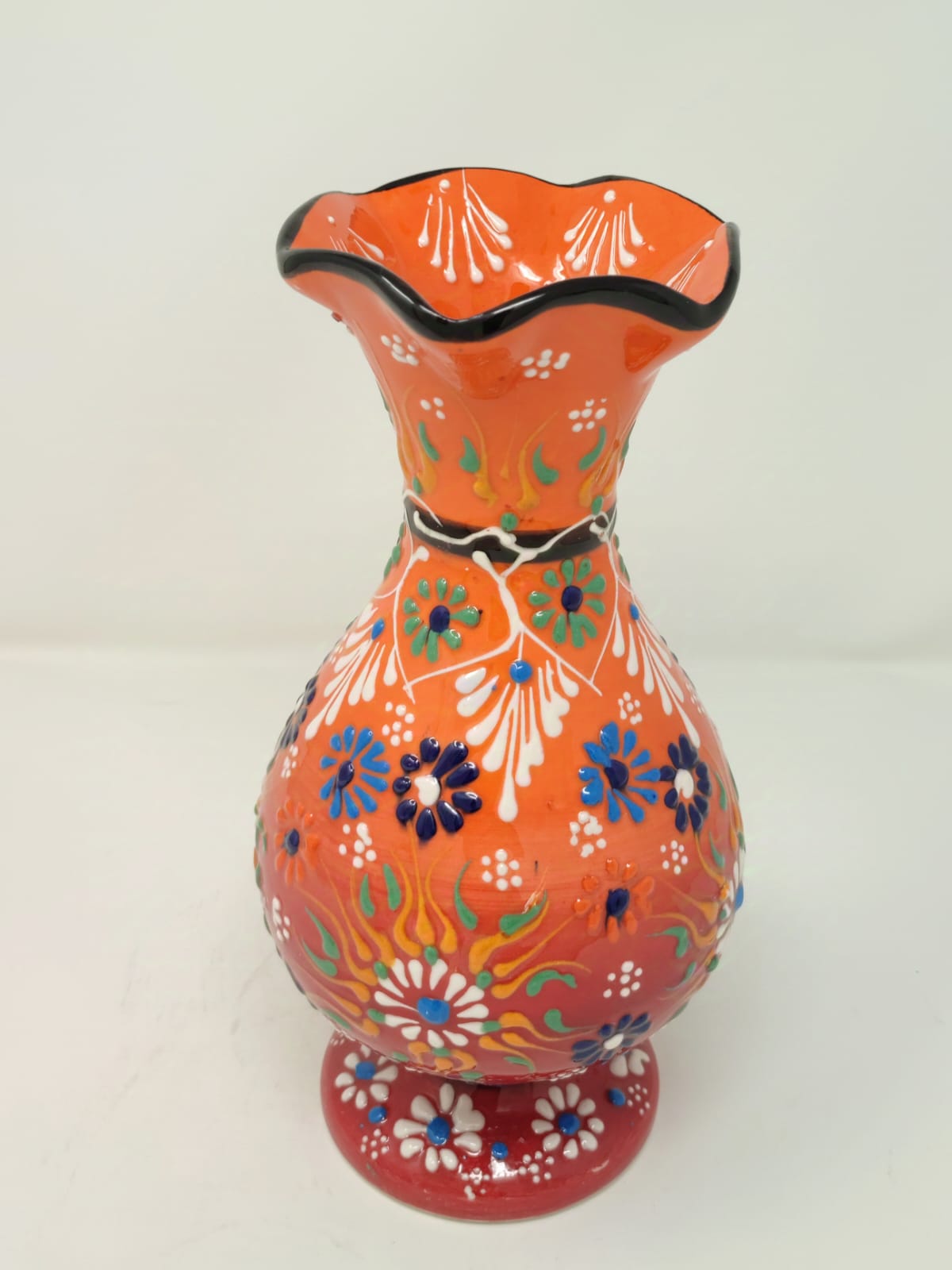 Hand Made Decorative Vase 30 cm 1099 Orange