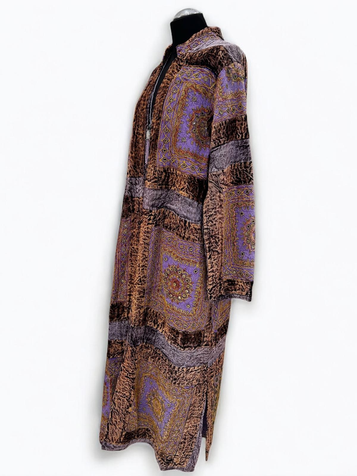 Embroidered Velvet Kaftan 3007