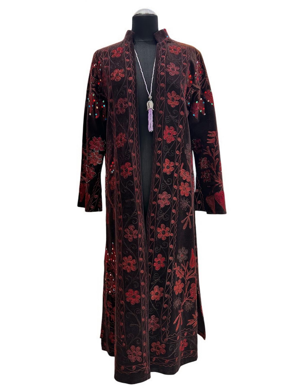 Embroidered Velvet Kaftan 3008