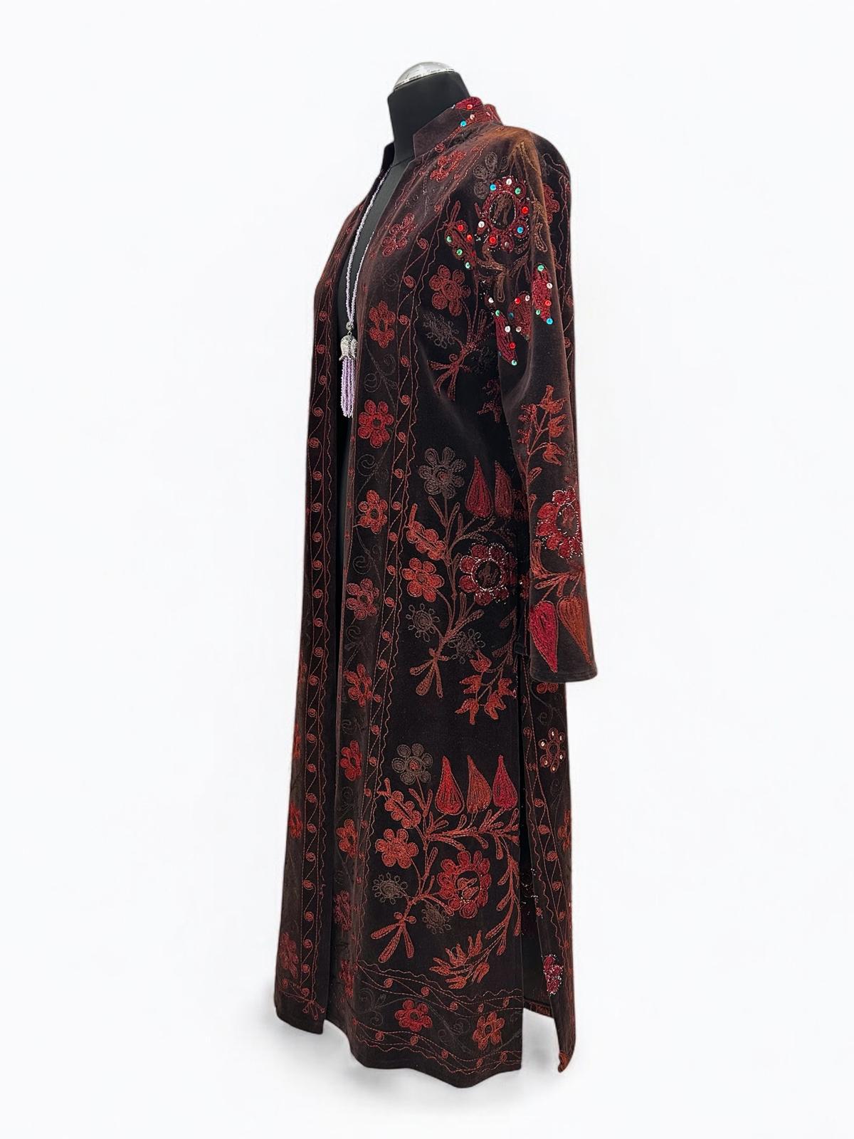 Embroidered Velvet Kaftan 3008