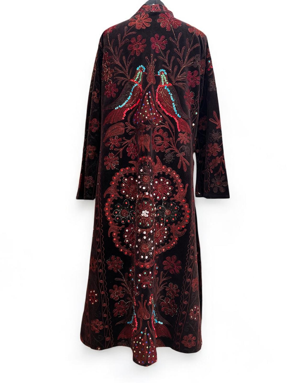 Embroidered Velvet Kaftan 3008