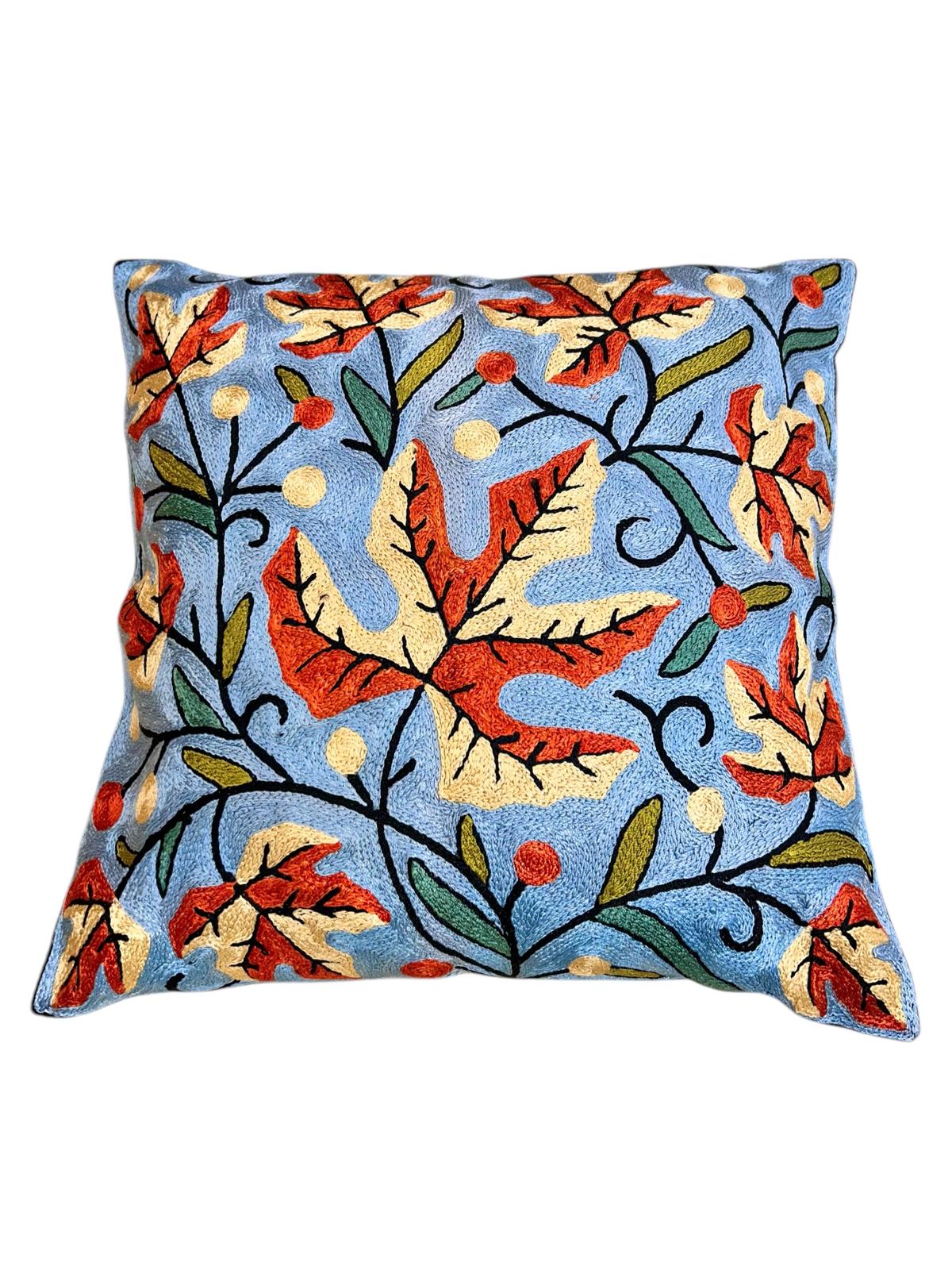 Hand Made Full Embroidered Silk Cushion Cover 40x40 cm 4022