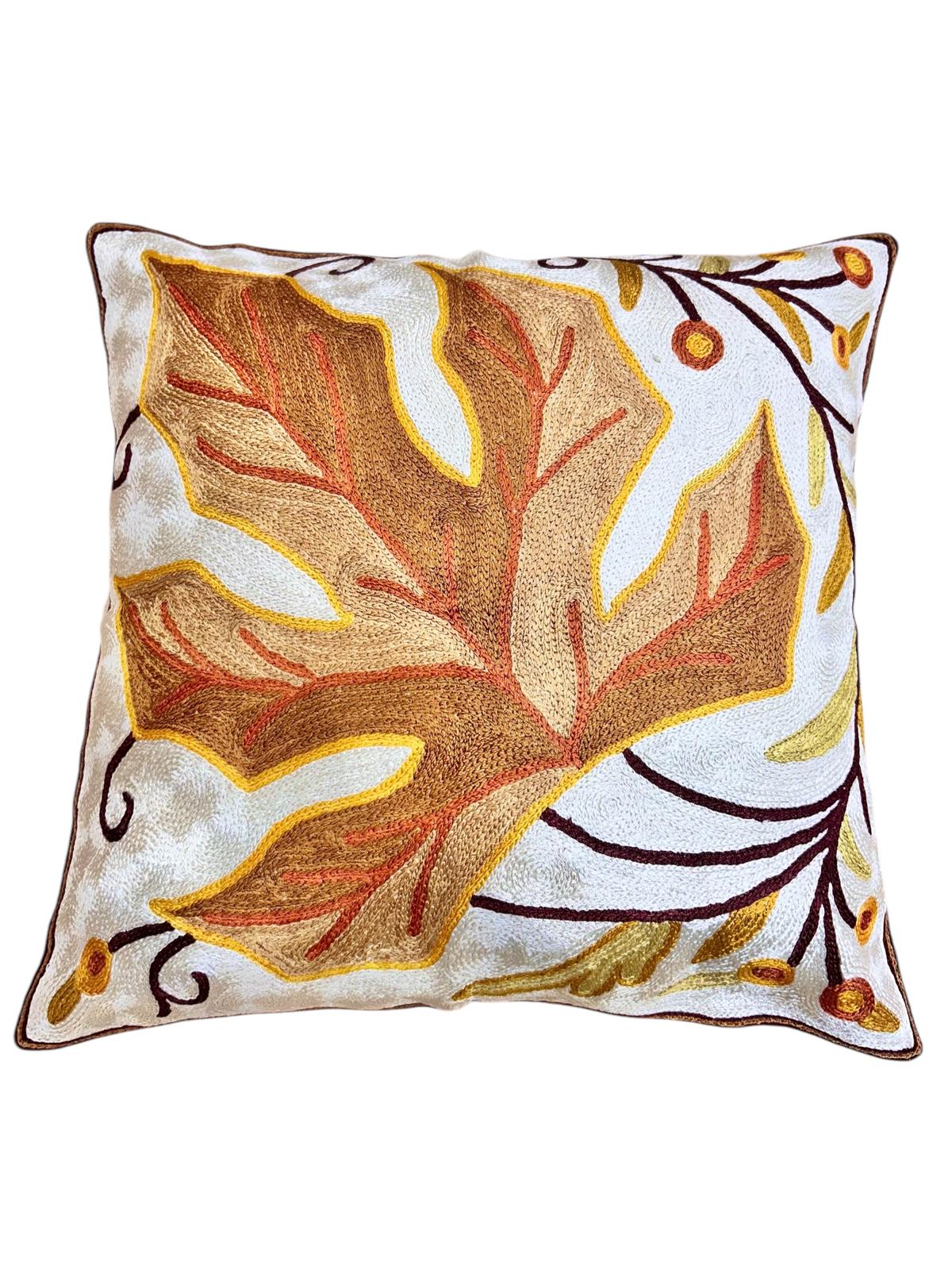 Hand Made Full Embroidered Silk Cushion Cover 40x40 cm 4023