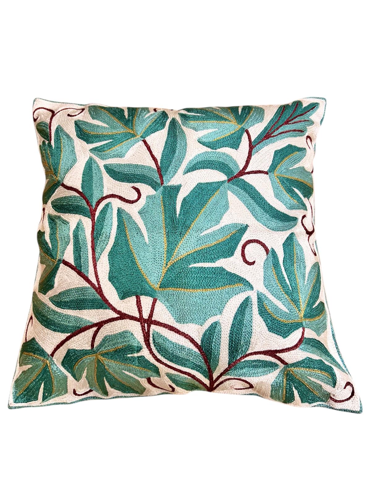 Hand Made Full Embroidered Silk Cushion Cover 40x40 cm 4024