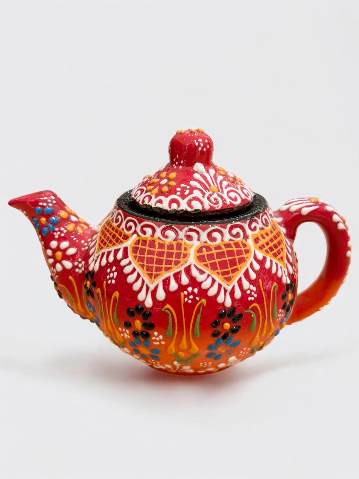 Small Orange Ceramic Teapot 1172