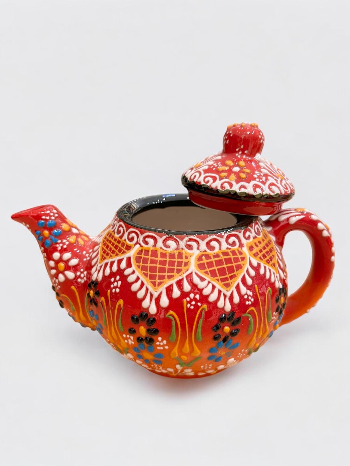 Small Orange Ceramic Teapot 1172