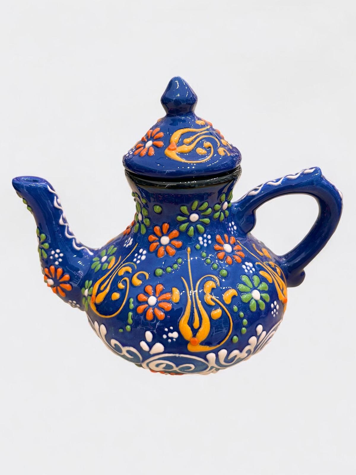 Small Dark Blue Ceramic Teapot 1175