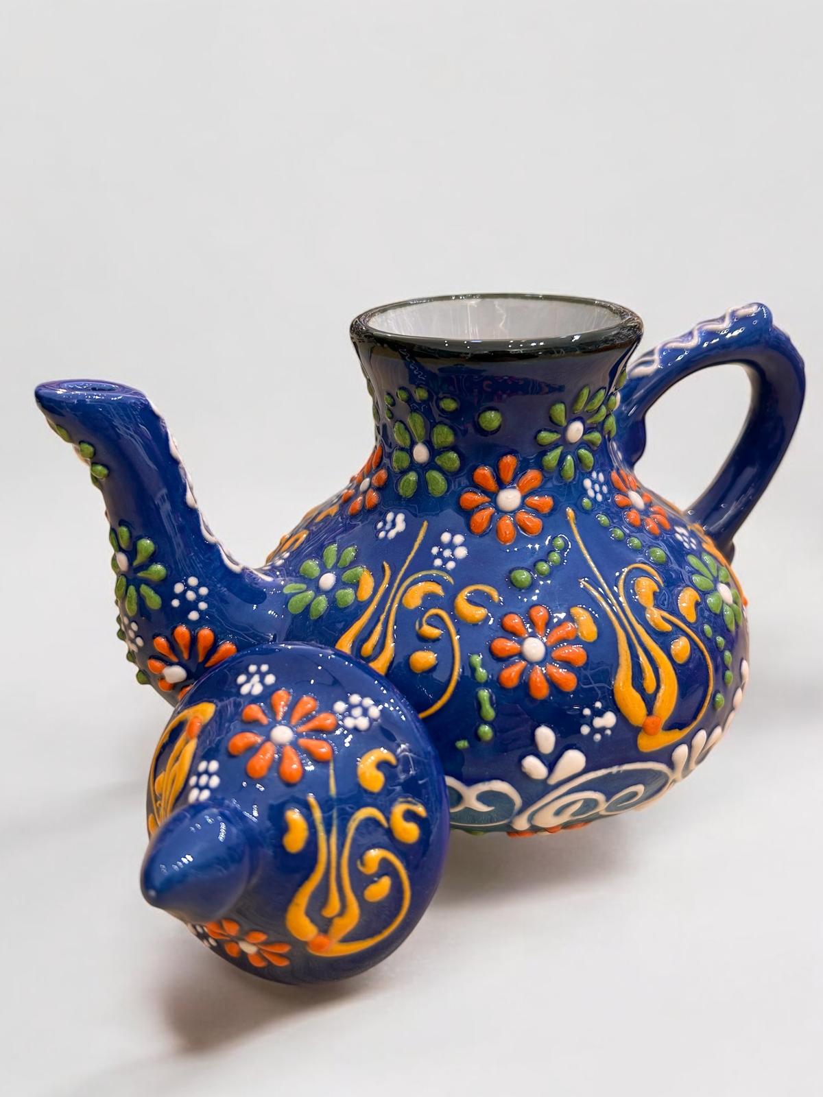 Small Dark Blue Ceramic Teapot 1175